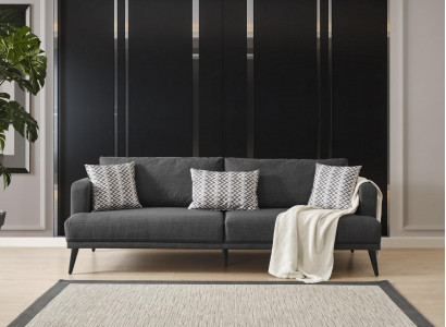 Four-seater sofa 4-seater sofas fabric grey modern seating living room new